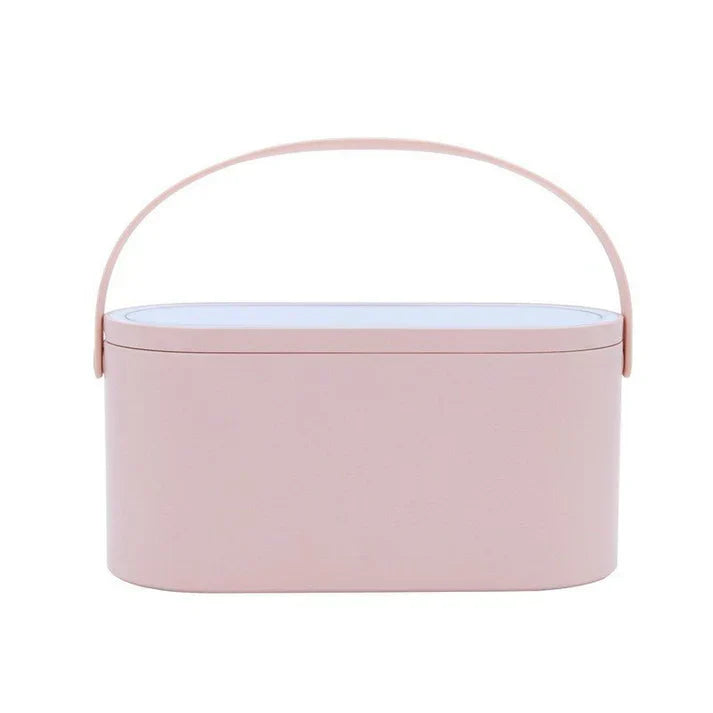 Portable LED Light Storage Box Beauty And Makeup Mirror