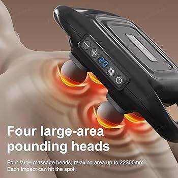 Deep Tissue Massage Gun 6 Heads Massager with 20 Levels 6 Massage Modes for Back Neck Leg Full Body Muscle Pain Relief Massager
