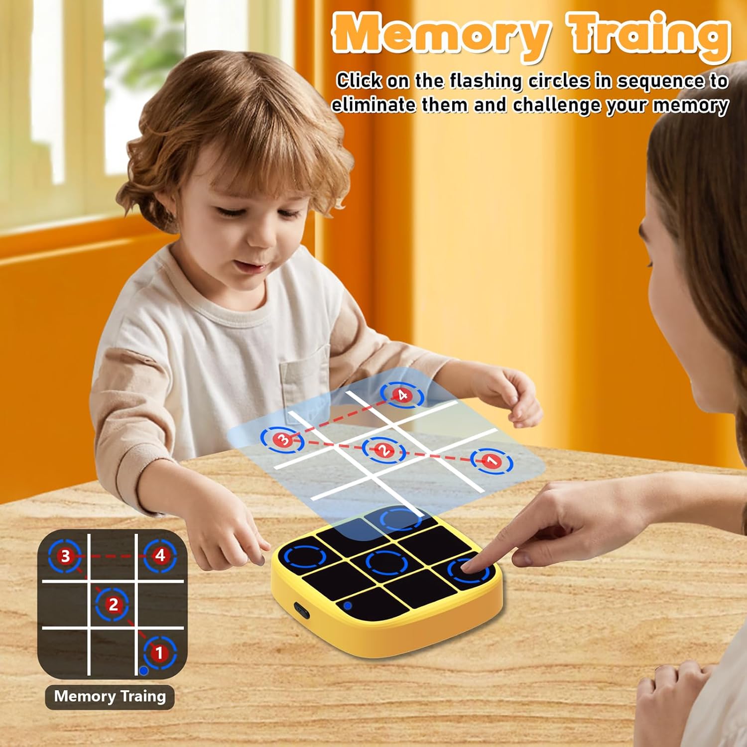 Electronic Tic Tac Toe Handheld Game Console – Fun & Safe Puzzle Toy for Kids | Portable Brain Game for Ages 4+