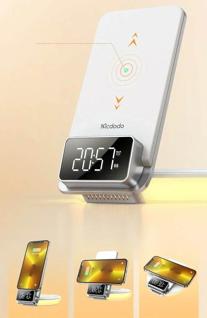 Multifunctional 15W Wireless Charger Foldable Desktop Stand With Night Light
